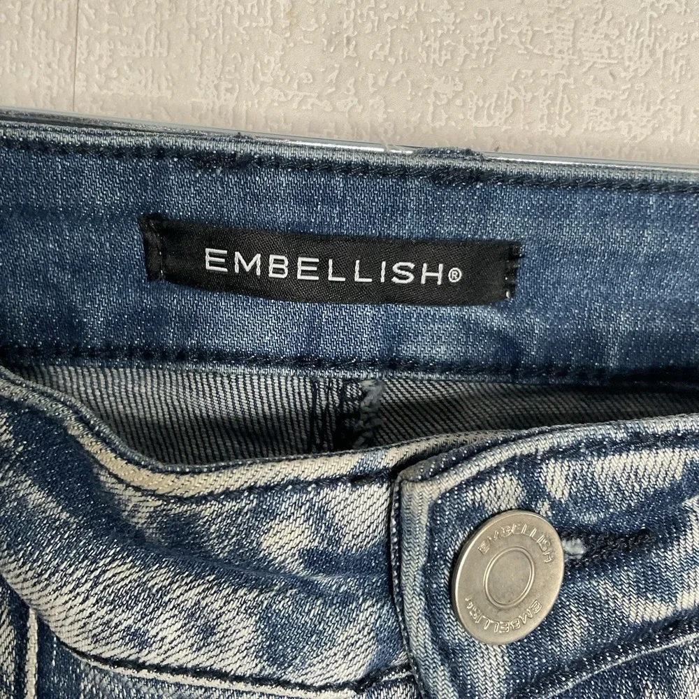 Embellish Biker Jeans Cargo Pockets Mens Size 38 Moto Hawk Cargo Stone‎ Wash